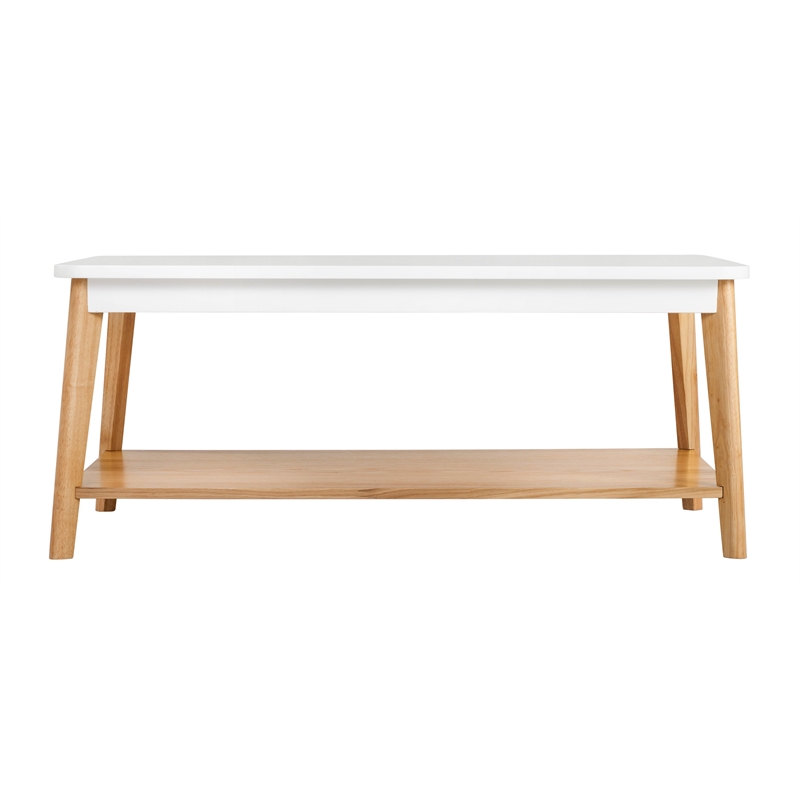 Pemberly Row Modern Universal Coffee Table Modern Oak and White