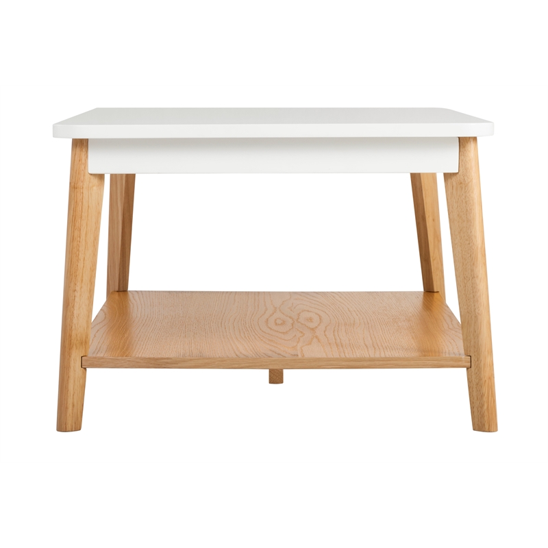 Pemberly Row Modern Universal Coffee Table Modern Oak and White