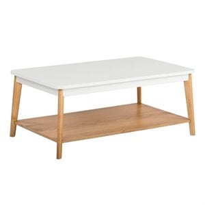 Pemberly Row Modern Universal Coffee Table Modern Oak and White