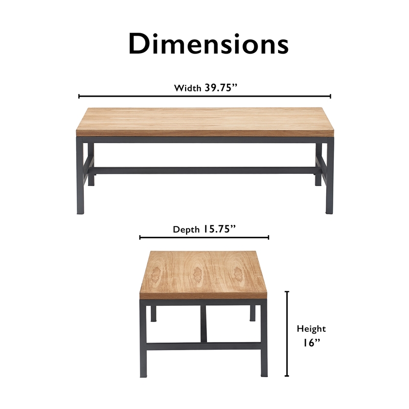 Pemberly Row Modern / Contemporary Wood Coffee Table in Natural Finish