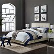 Pemberly Row King Contemporary Performance Velvet Bed in Ivory