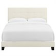 Pemberly Row King Contemporary Performance Velvet Bed in Ivory