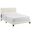Pemberly Row King Contemporary Performance Velvet Bed in Ivory