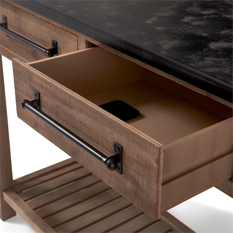 Pemberly Row Modern / Contemporary Wood Console Table in Brown