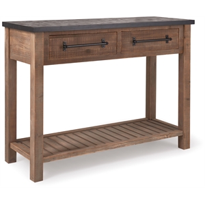 Pemberly Row Modern / Contemporary Wood Console Table in Brown