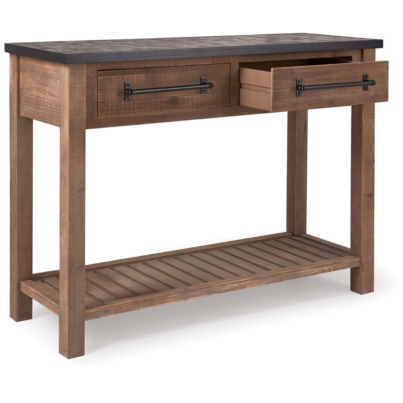 Pemberly Row Modern / Contemporary Wood Console Table in Brown