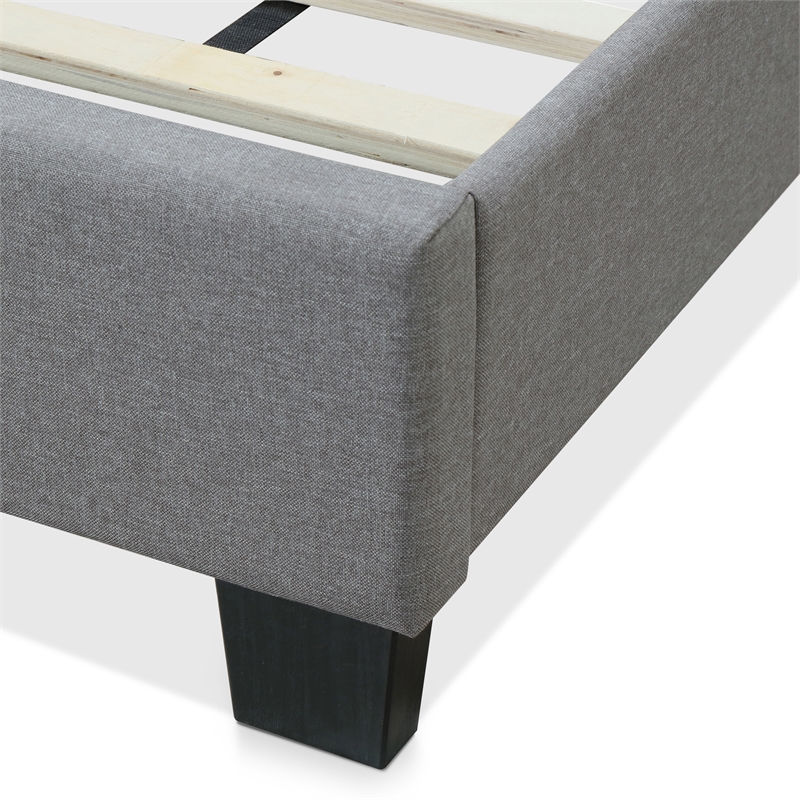 Pemberly Row Modern / Contemporary Upholstered Bed Queen Gray