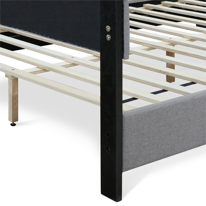 Pemberly Row Modern / Contemporary Upholstered Bed Queen Gray