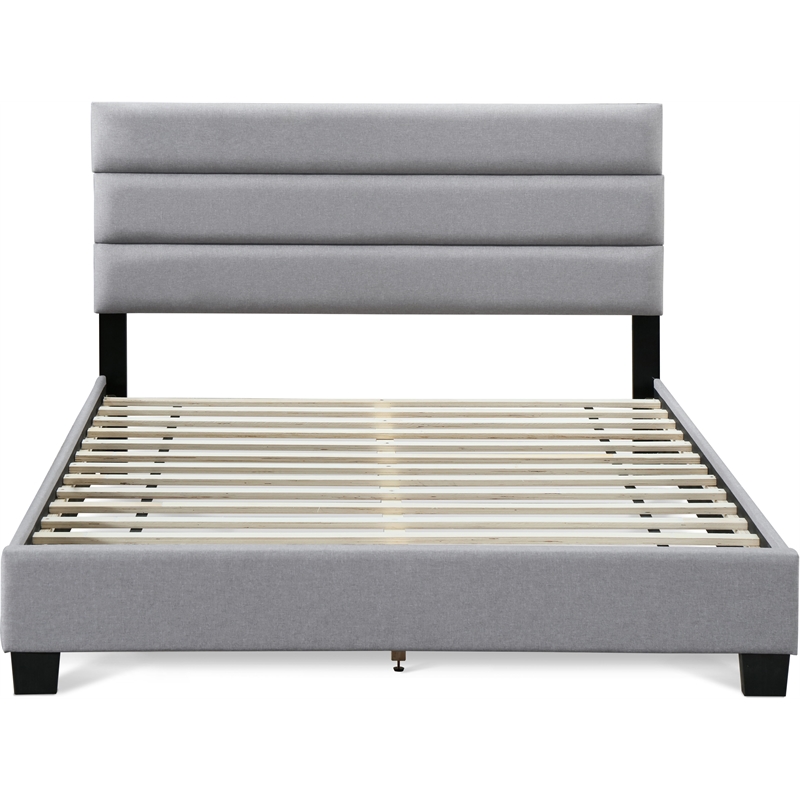 Pemberly Row Modern / Contemporary Upholstered Bed Queen Gray