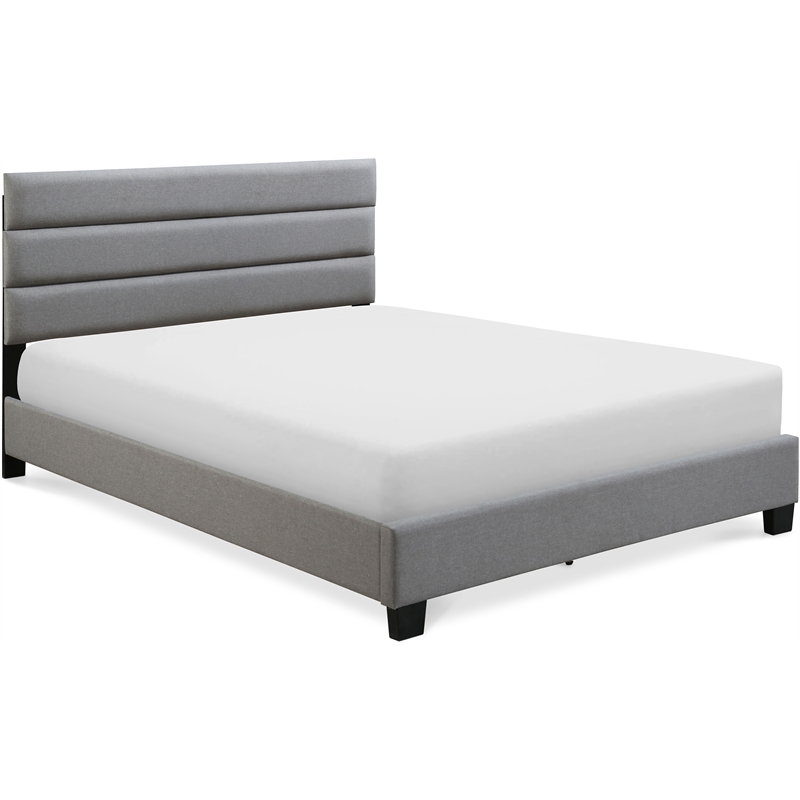 Pemberly Row Modern / Contemporary Upholstered Bed Queen Gray