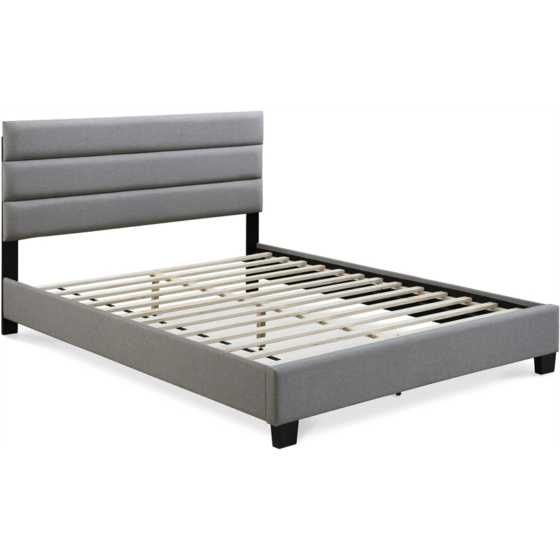 Pemberly Row Modern / Contemporary Upholstered Bed Queen Gray