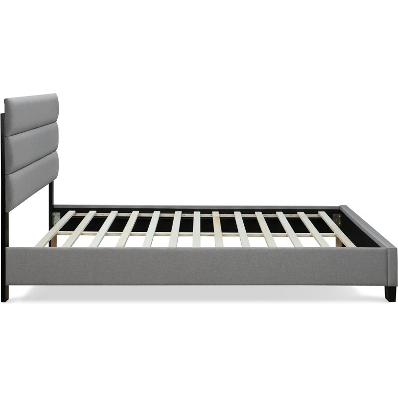 Pemberly Row Modern / Contemporary Upholstered Bed Queen Gray