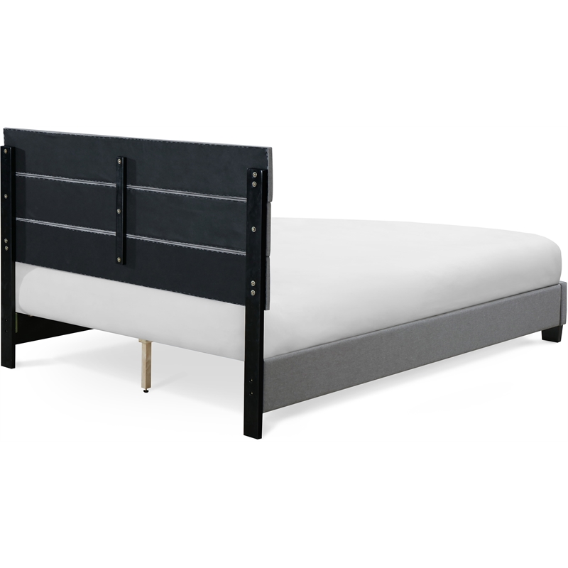 Pemberly Row Modern / Contemporary Upholstered Bed Queen Gray