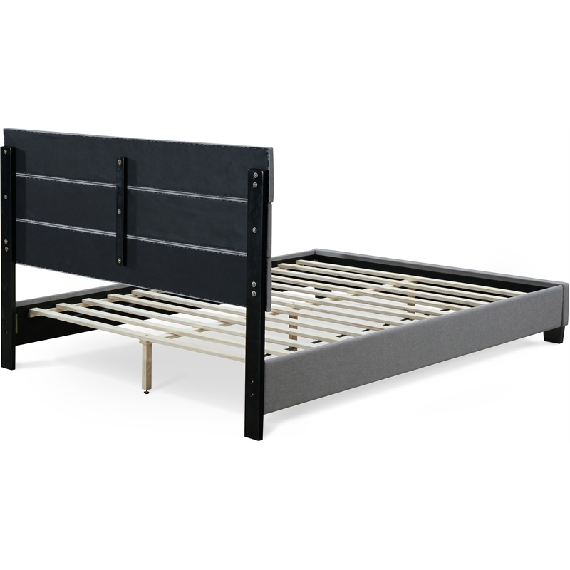 Pemberly Row Modern / Contemporary Upholstered Bed Queen Gray