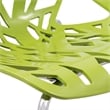 Pemberly Row Modern Dining Side Chair With Chromed Legs in Green Set of 4