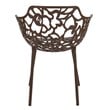 Pemberly Row Modern Indoor Outdoor Aluminum Dining Armchair Brown