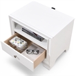 Pemberly Row Contemporary 1 Drawer Nightstand with USB White