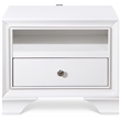 Pemberly Row Contemporary 1 Drawer Nightstand with USB White