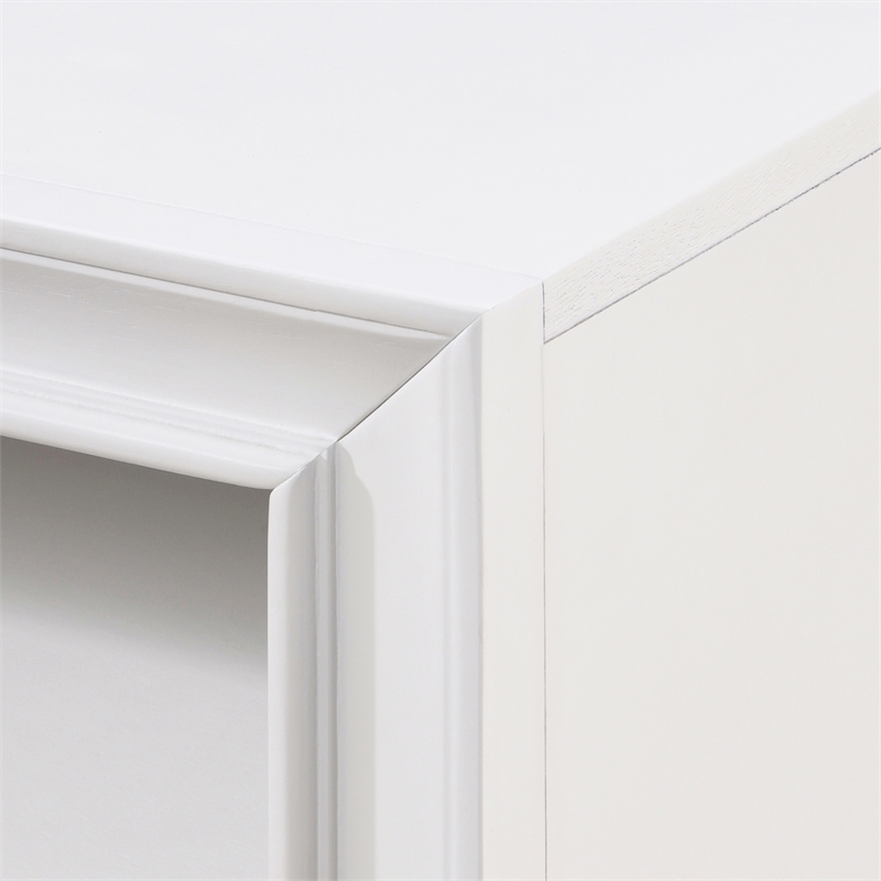Pemberly Row Contemporary 1 Drawer Nightstand with USB White