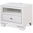 Pemberly Row Contemporary 1 Drawer Nightstand with USB White
