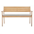 Pemberly Row Outdoor Patio Ash Wood Loveseat in Natural/Taupe
