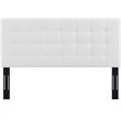 Pemberly Row Tufted Full/Queen Upholstered Linen Fabric Headboard in White