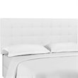 Pemberly Row Tufted Full/Queen Upholstered Linen Fabric Headboard in White