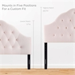 Pemberly Row Full Diamond Tufted Performance Velvet Headboard in Pink