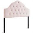 Pemberly Row Full Diamond Tufted Performance Velvet Headboard in Pink
