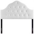 Pemberly Row Queen Diamond Tufted Performance Velvet Headboard in White