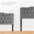 Pemberly Row King Diamond Tufted Performance Velvet Headboard in Gray
