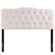 Pemberly Row Queen Diamond Tufted Performance Velvet Headboard in Pink