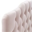 Pemberly Row Queen Diamond Tufted Performance Velvet Headboard in Pink