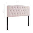Pemberly Row Queen Diamond Tufted Performance Velvet Headboard in Pink