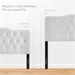 Pemberly Row Queen Diamond Tufted Performance Velvet Headboard in White