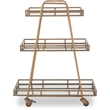 Pemberly Row Modern / Contemporary Bar Cart in Antique Gold Finish