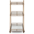 Pemberly Row Modern / Contemporary Bar Cart in Antique Gold Finish