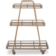 Pemberly Row Modern / Contemporary Bar Cart in Antique Gold Finish