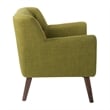 Pemberly Row Contemporary Chair in Green Fabric with Coffee Legs