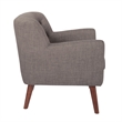 Pemberly Row Contemporary Chair in Cement Gray Fabric with Coffee Legs