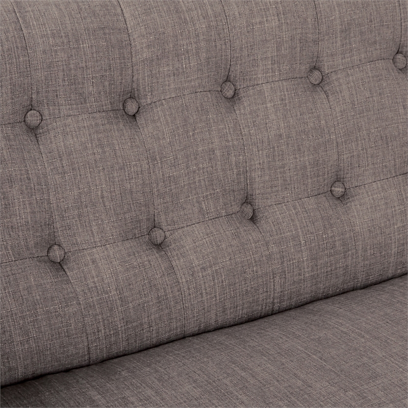 Pemberly Row Contemporary Chair in Cement Gray Fabric with Coffee Legs