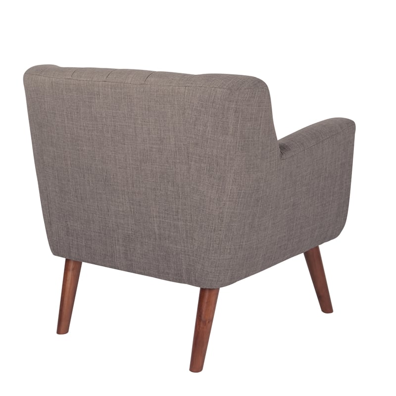 Pemberly Row Contemporary Chair in Cement Gray Fabric with Coffee Legs