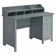 Pemberly Row Classic Engineered Wood Office Computer Desk with Hutch in Gray