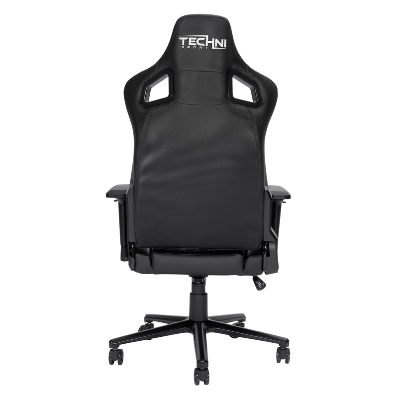 Pemberly Row Sport Ergonomic High-Back Fabric Racer Style PC Gaming Chair- Black