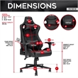 Pemberly Row Sport Ergonomic High-Back Fabric Racer Style PC Gaming Chair- Black