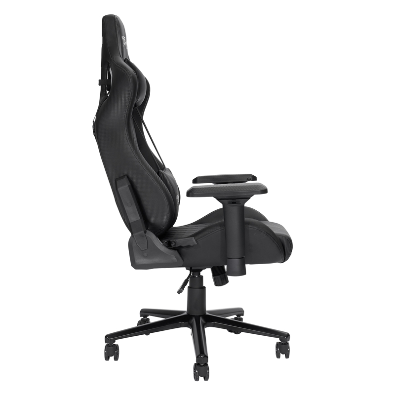 Pemberly Row Sport Ergonomic High-Back Fabric Racer Style PC Gaming Chair- Black