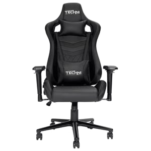 Pemberly Row Sport Ergonomic High-Back Fabric Racer Style PC Gaming Chair- Black