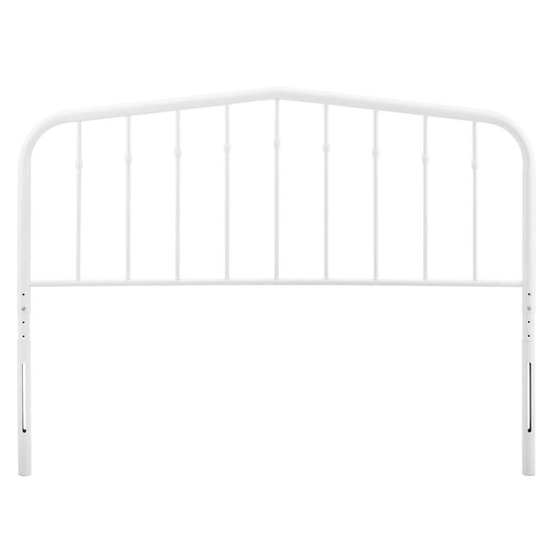Pemberly Row Contemporary Modern Twin Metal Spindle Headboard in White
