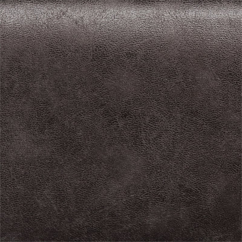 Pemberly Row Contemporary Storage Bench in Charcoal Faux Leather