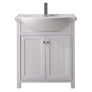 Pemberly Row Modern / Contemporary 30&quot Single Sink Vanity In White